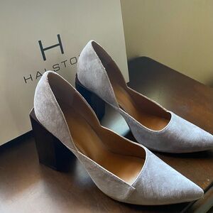 Halston Phoebe Suede Heels.